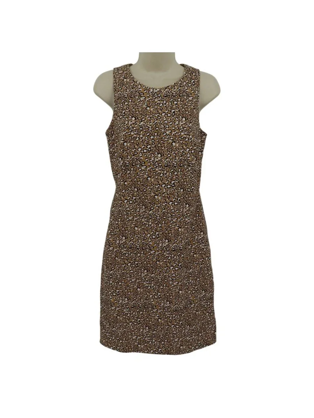 J Crew Women 2 Cheetah Leopard Animal Print Sheath Dress Sleeveless All Cotton
